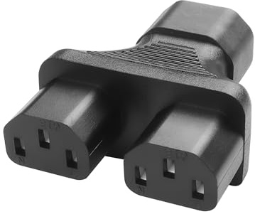 YACSEJAO IEC 320 C14 auf Dual C13 Adapter C14 auf 2 x C13 UPS Server Y Splitter für Computer, Projektor, Scanner, Drucker, etc.