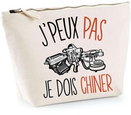 Trousse Chiner J'peux Pas | Pochette Brocante Toilette Maquillage Idée Sac Cadeau