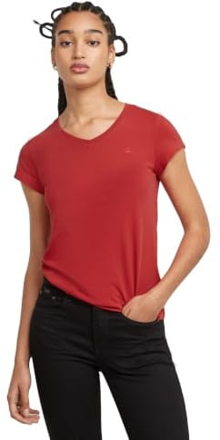 G-STAR Damen Eyben Slim V-Neck Top 2.0, Rot (Baron D24533-4107-1828), L