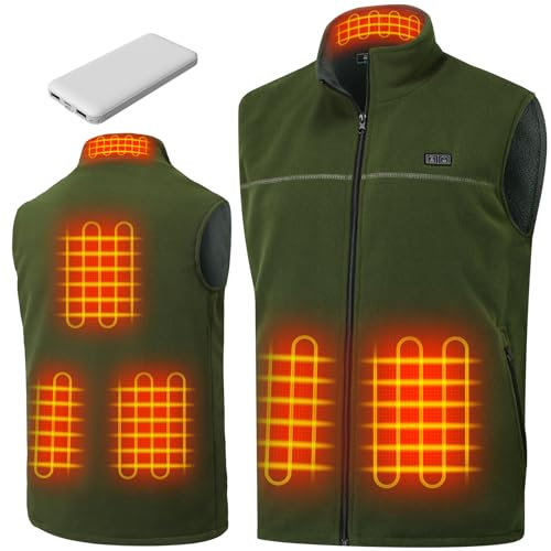 Heated Vest, Gilet for Men Women, Micro Fleece Body Warmer with 10000mAh Power Pack Included, USB Electric Jacket with 3 Heating Level | 6 Heated Zone, Self Warm Waistcoat, Lightweight Winter Clothing