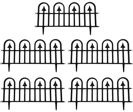 Supoion Lot de 5 Panneaux Grillage Rigide Clôtures de Jardin pour Animaux - Clôture de Jardin pour Chiens - Panneaux de Clôture en Métal pour Jardin Extérieur