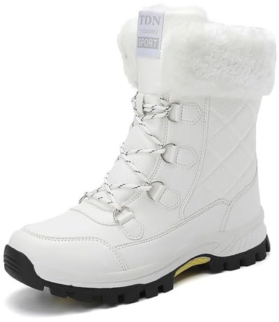 VERROL Bottes de neige pour femme Chaussures d'hiver doublées de fourrure Imperméables Antidérapantes Outdoor Bottes de randonnée mi-mollet Légères