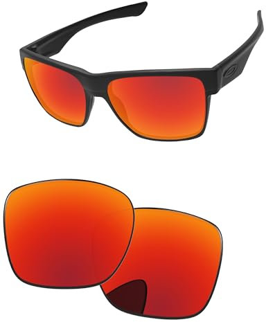 PapaViva Verres de rechange pour lunettes de soleil Oakley TwoFace XL OO9350 58 mm, rouge feu, TwoFace XL
