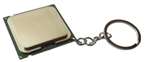 BQTEC Portachiavi per processori riciclati - Fatto a mano con CPU per computer, ecologico, marrone