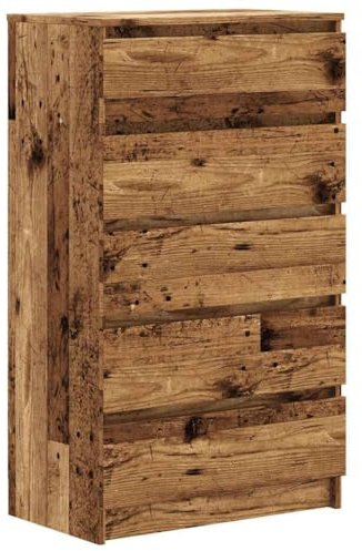 vidaXL Drawer Cabinet Old Wood 60x36x103 cm Engineered Wood
