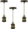 LEDSone 3 Pack Metal E27 Pendant Light Fitting with Twisted Cable E27 Vintage Antique Brass Pendant Light for lamp Holder Fitting for Restaurant