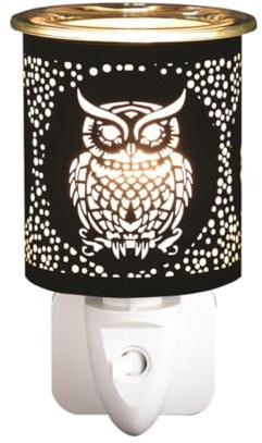 Aroma Black & Gold Owl Plug In Wax Melt Warmer
