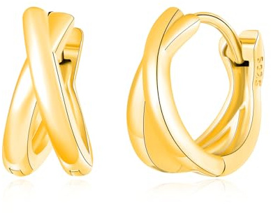 VIKILEE Doppel Creolen Damen Ohrringe Silber 925,Gold/Silber/Rosegold Hypoallergen Hoop Ohrringe Kleine,Knorpel Piercing Huggie Ohrringe für Mehrere Ohrlöcher,Mode Ohrschmuck für Frauen Mädchen