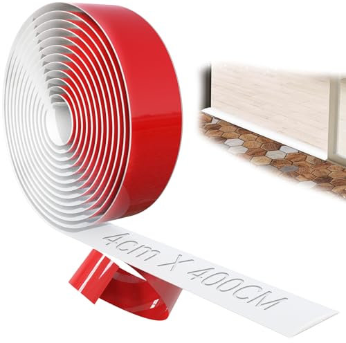 TXXATX 400cmx4cm Übergangsprofil Selbstklebend Übergangsleiste Boden Weiß Übergangsleiste Selbstklebend Vinyl Übergangsschiene Selbstklebend Türschwellen Leiste für Fliesen Laminat Boden Teppich