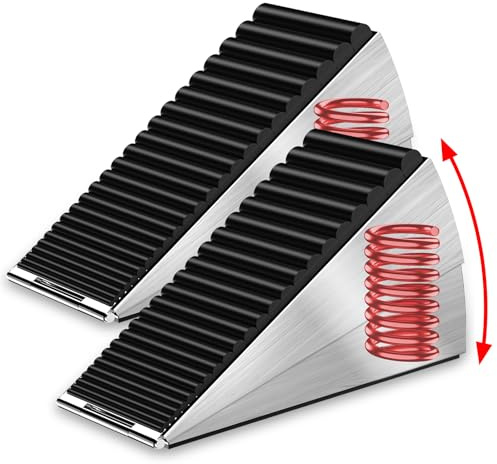 Mzsyxxm Robuste Türstopper für die Unterseite der Tür, 7,6 cm hoch, verstellbare Feder, großer Türstopper, Keil, rutschfester Gummigriff, hoher Metall-Türstopper für Zuhause, Schule, Teppich, Fliesen