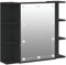 Genérico Wenjingqi 833536 Spiegelschrank mit LED, Schwarz, 70 x 16,5 x 60 cm, Schwarz