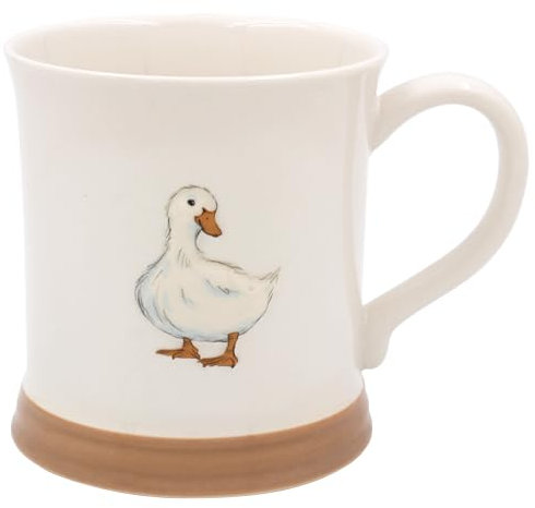 The Leonardo Collection Duck Mug Embossed Country Life, Tea and Coffee Mugs for Hot Drinks | Fine China Printed Mugs for Kitchen & Home | Reusable Ceramic Cups for Every Occasion