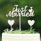 Gleevio Just Married Tortendeko Hochzeit Weiß, Holz Cake Topper Hochzeitstorte Deko, Just Married Deko Kuchen, 3 Stück Tortenstecker Hochzeitsfeier, Hochzeitstorte Topper, Kuchen Topper für Hochzeiten