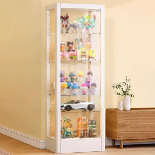 Metall Sammelvitrine, Curio-Schränke mit Schloss, Minifiguren Vitrine mit Verstellbare Glastrennwände for Wohnzimmer, Schlafzimmer und Hotel