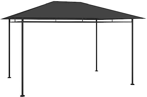 Festnight belvédère de Jardin Pergola Toile Tonnelle de Jardin Abri Soleil Terrasse Extérieur Structure Métal Toile pour Jardin-Anthracite-384 x 281 x 270 cm