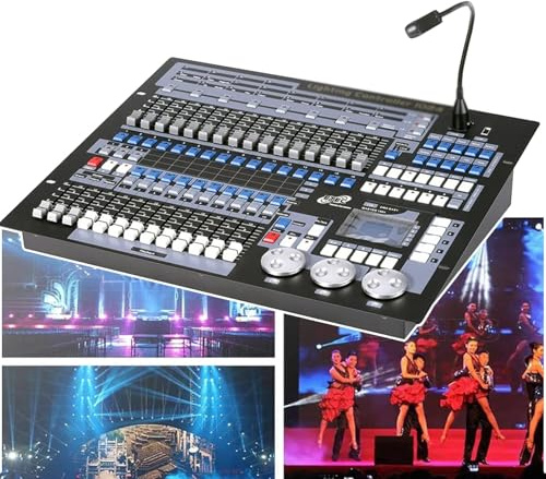 1024 Dmx 512 DJ-Controller, DJ-Licht-Controller, LCD-Display, Maximale Kontrolle (96), Selbst Programmieren, Sprachmodus, Einfache Benutzeroberfläche, Für Anfänger, Lichtshows, Party,Black