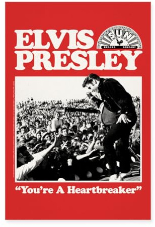 Spreadshirt Elvis Presley You're A Heartbreaker Rot Poster 40x60 cm