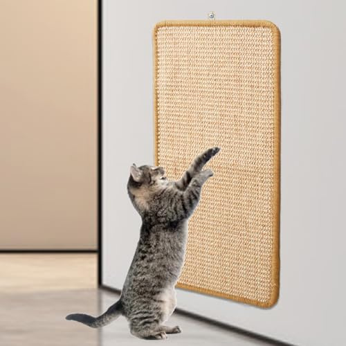 Kratzmatte Katze, 2 Stück 50x 30cm Sisal Teppich Katzen Kratzteppich Katzenkratzmatte Kratzbrett Wand,Katzenkratzbretter Kratzmatte für Schützt Teppiche und Sofas