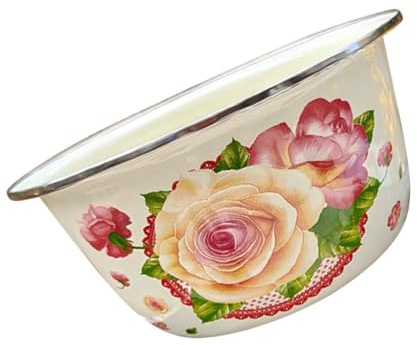 AMUSLESUR Enamel Stew Pot with Lid Multi-use Kitchen Stockpot for Soup Cooking Sturdy Heat Transfer Enamel Material Suitable for Home Use in Assorted Colours
