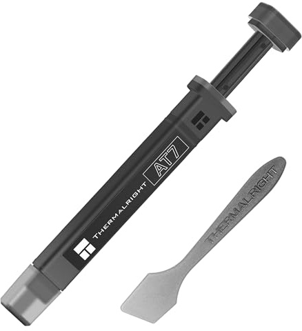 Thermalright AT7 Pasta termica per CPU 2,5 g, 12,9 W/mK, liscia, facile da distribuire, non conduttiva, per PC Build e Repasting, con spatola (2,5 g)