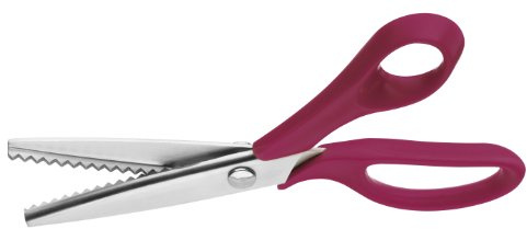 Clauss 00107 Zick Zack Schere, Kunststoffgriff, 21 cm, magenta