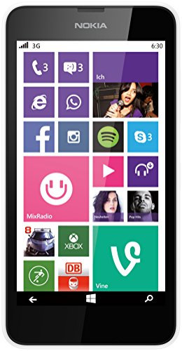 Nokia Lumia 630 Smartphone débloqué 3G+ (Ecran: 4,5 Pouces - 8 Go - Simple SIM - Windows Phone) Blanc