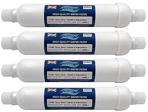 Hydro+ H11MC Water Filter for Coffee, Vending Machines & Water Boilers - Has 3/4 BSP Male Fittings to Connect to Washing Machine Type Hosing- The Perfect Catering Filter - British Made (4 Pack)