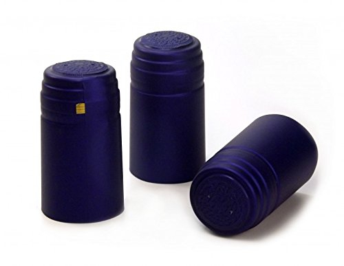 100x Schrumpfkapsel für Glas Flaschen Saphir blau seidenmatt Flaschenkapsel mit Siegel