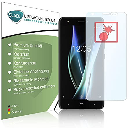 Slabo 2 x Protector de Pantalla blindado para BQ Aquaris X | Pro Shockproof A Prueba de Golpes