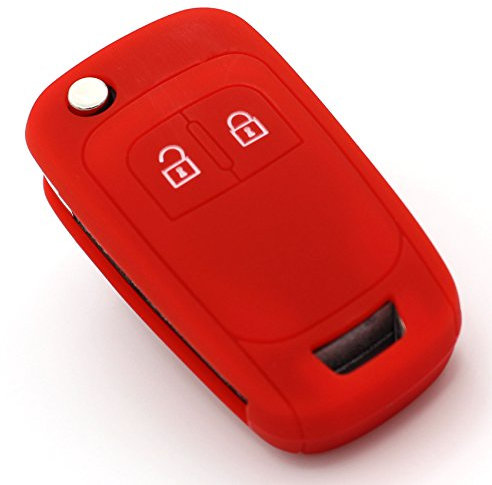 Schlüssel Hülle OE für 2 Tasten Auto Schlüssel Silikon Cover von Finest-Folia (Rot)
