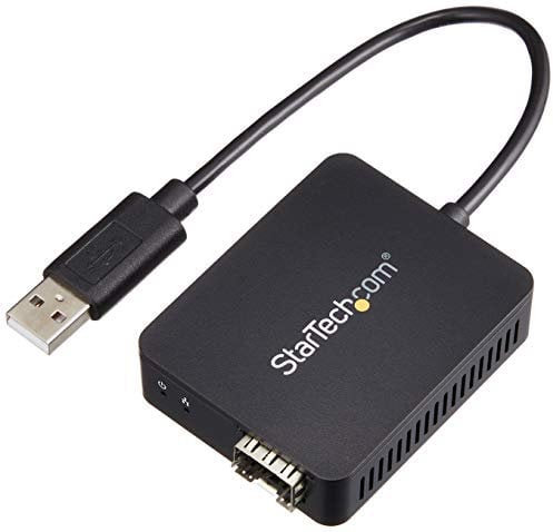 StarTech.com USB to Fiber Optic Converter - Open SFP - 100Mbps - Windows & Linux - USB to Ethernet Adapter - USB Network Adapter (US100A20SFP), black