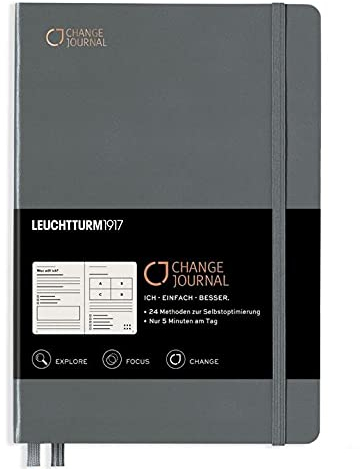 LEUCHTTURM1917 Change Journal - Erfolgsjournal mit 24 Techniken für mehr Produktivität, Achtsamkeit und Klarheit - Deutsch/Anthrazit