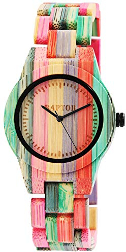 Raptor Raina Damen-Holz Uhr Bambus Analog Quarz RA10188