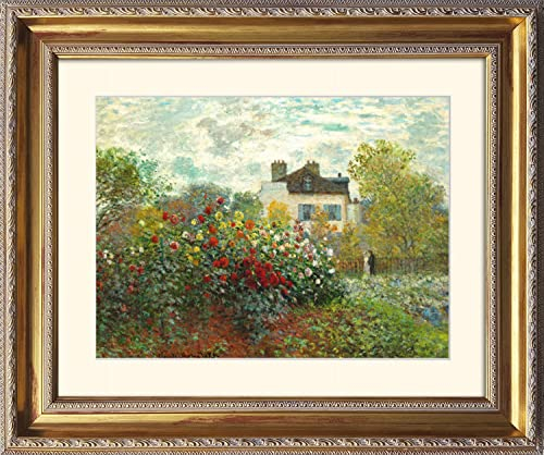 artissimo, Grand-Masters, Kunstdruck in Barock-Rahmen gerahmt, 63x53cm, AG4667, Claude Monet: The Artist Garden at Argenteuil, Bild mit Rahmen und Passepartout, Wandbild, Poster, Wanddekoration