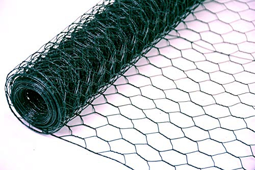 Maschendrahtzaun Kaninchendraht Kükendraht 25 Meter Hasendraht grün Draht 30-100 cm Höhe Sechseckgeflecht Sechseckdraht (Maschenweite: 25 mm Höhe: 30 cm)