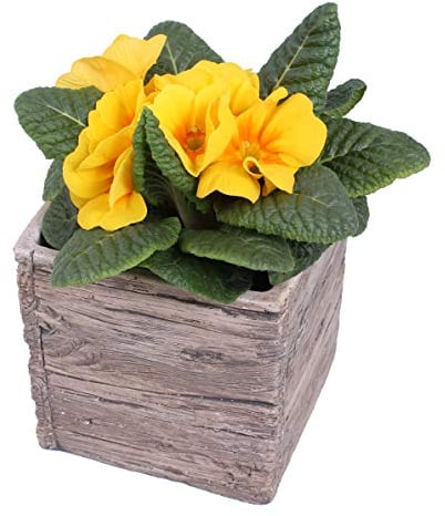 AAF Nommel ®, Pflanzschale 08 Blumentopf Holzoptik Pflanztopf quadratisch, Länge 12 cm, Breite 12 cm, Höhe 12 cm, Gewicht 0,95 kg