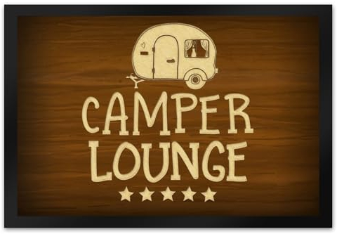 trendaffe - Camper Lounge Fußmatte XL mit Wohnwagen Motiv