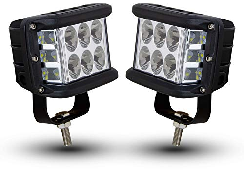 Willpower 2PCS Phare de Travail LED 4'' 60W Cube Projecteur LED 12V 24V 6000K Blanc Phare LED Etanche IP67 Feux Antibrouillard LED pour Tracteur 4x4 Voiture Camion Quad Bateau Offroad