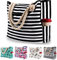 Strandtasche Xxl Familie Badetaschen Damen Extra Groß Beach Bag Shopper Schultertasche Einkaufstasche Wasserdicht Tasche Faltbar Mit Magnetschnalle für Strand Reisen Schwimmbad Geschenke Gestreift