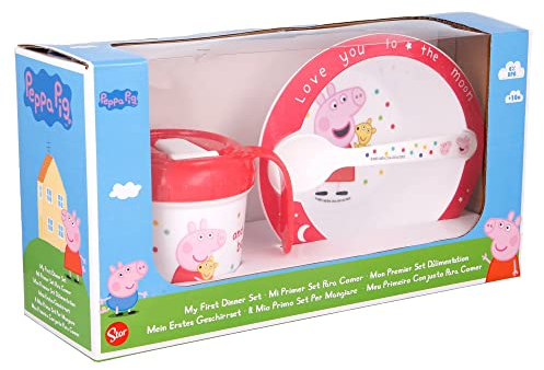 Stor Set 3-teilig (Trainingsbecher, Schüssel und Löffel) Peppa Pig Little ONE, Kunststoff, bunt, Estándar
