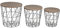 levandeo 3er Set Beistelltisch Metall Metallkorb Drahtkorb Schwarz Braun Couchtisch Deckel Aufbewahrung Design Deko Tisch Home