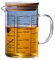 OnePine 500ml Tasse à Mesurer en Verre, Verre Doseur Transparent avec Couvercle, Bécher en Verre pour Cuisine Petit Déjeuner Lait Café (500ml)