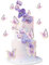Blumomon 30Pcs Lively 3D Butterfly Cake Topper Decorations Purple Gold Edge Mixed Size Butterfly Cupcake Picks for Girls Women's Happy Birthday Wedding Party Cake Wall Party Food Decorations