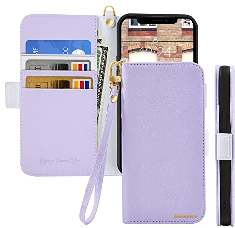 Butnyeoe Cover per iPhone XR Case,Custodia iPhone XR Libro,Trama Litchi PU Pelle Protettiva Portafoglio Flip/Folio Wallet Case Con Slot per Schede e Magnetica Supporto,Viola Chiaro