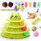 Vealind Cat Toys Pet Interactive Fun Roller Exerciser 3 Level Cat Teaser Ball Toy with Colorful Balls Kitten Toys Set 17 Pack (Green)