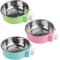 XINMEIWEN Lot de 2 gamelles Amovibles en Acier Inoxydable à Suspendre pour Animaux de Compagnie, gamelles pour Nourriture et Eau, parfaites pour Chats, Chiots, Oiseaux, Rats (Rose + Bleu + Vert)