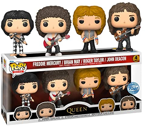 Funko Pop! 4-Pack Rocks: Queen - Freddie Mercury/Brian May/Roger Taylor/John Deacon (Special Edition) Vinyl Figures
