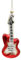 Dekohelden24 Glas Christbaumschmuck - Weihnachtsanhänger als E- Gitarre in rot, L/B/H 15 x 2 x 5 cm