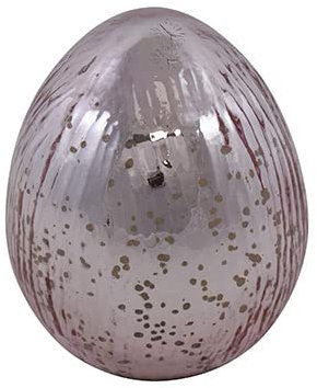 CHICCIE Osterei aus Glas Glänzend Pastel Rosa 10x10x10cm - Osterdekoration