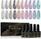 Shining She UV Gel Nagellack Glitzer - 10 Farben Sparkly Shiny Soak-Off für Anfänger Kunst Salon DIY - 8ML